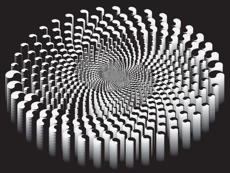 Checkered Spiral Design Element. Abstract vector imageの写真素材