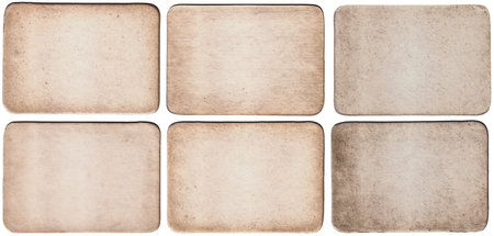 Set high resolution vintage old retro aged paper card isolated on white background  Vintage Paper...