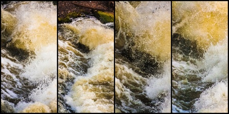 Stormy River Wave Background Set Collageの写真素材