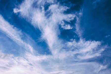 Blue Sky With Clouds Backgroundの写真素材