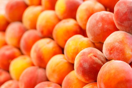 Peach close up fruit background