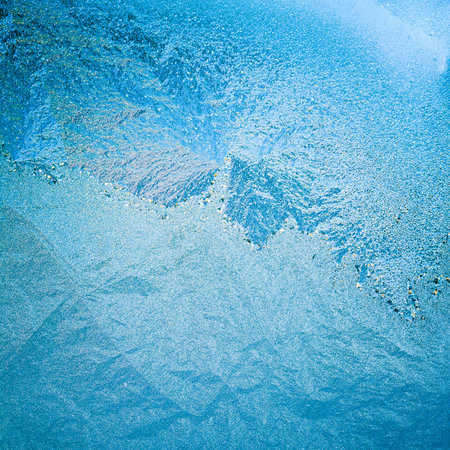 Ice background, natural blue frosty pattern