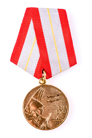 MINSK, BELARUS - FEB 06: Russian (soviet) medal for participation in the Second World War, February 06, 2014.のeditorial素材