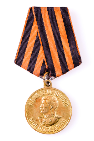 MINSK, BELARUS - FEB 06: Russian (soviet) medal for participation in the Second World War, February 06, 2014.のeditorial素材