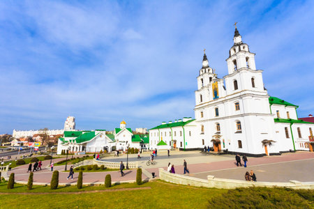 MINSK - APR 6: The cathedral of Holy Spirit in Minsk - the main Orthodox church of Belarus on April...