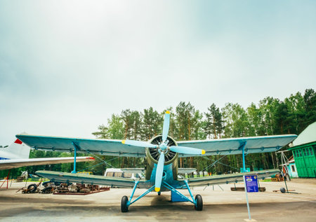 MINSK, BELARUS - JUN 04, 2014: Famous soviet plane paradropper Antonov An-2 Heritage of Flying...
