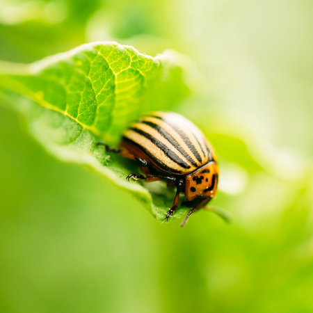 The Colorado potato striped beetle (Leptinotarsa decemlineata) is a serious pest of potatoes