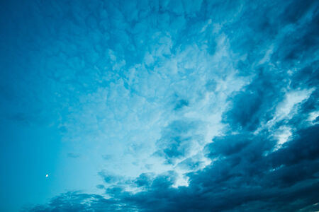 Bright Blue Sky Clouds Backgroundの写真素材