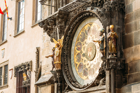Prague Astronomical Clock At Old Town City Hall From 1410 Is The Third Oldest Astronomical Clock In World And Oldest One Still Workingの写真素材