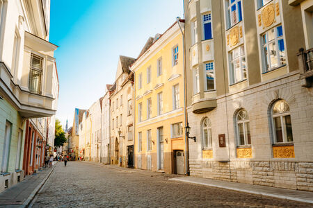 TALLINN, ESTONIA - JULY 26: Streets And Old Town Architecture Estonian Capital On July 26, 2014 In Tallinn, Estoniaのeditorial素材