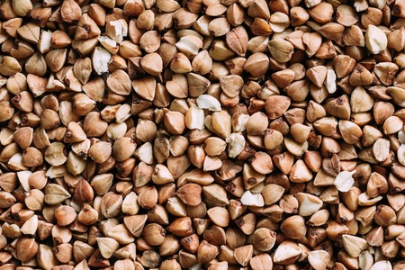 Buckwheat Grains Abstract Background, Texture. Healthy Foodの写真素材
