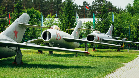 MiG-17 and MiG-19 is Russian Soviet high-subsonic fighters aircrafts.のeditorial素材