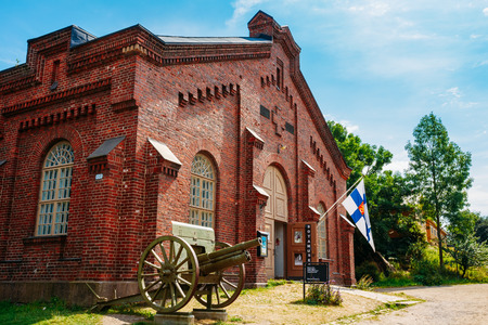 HELSINKI, FINLAND - JULY 28, 2014: Military Museums Manege Building On Fortress Island Of Suomenlinnaのeditorial素材