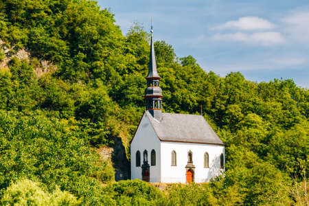 German Church On Rock In Ahrbruck, District Of Ahrweiler, In Rhineland-Palatinate, Germany.の写真素材