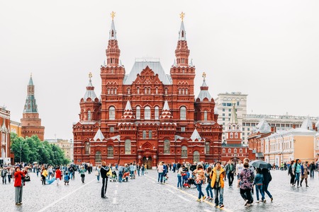Moscow, Russia - May 24, 2015: The State Historical Museum of Russia. Located between Red Square and Manege Square in Moscow,was founded in 1872.のeditorial素材