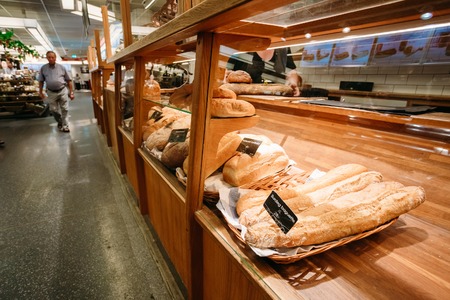 STOCKHOLM, SWEDEN - JULY 30, 2014: Trade in traditional Swedish food in the local Hay Market Hotorget.のeditorial素材