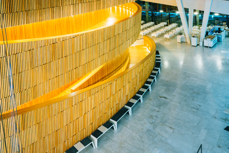 OSLO, NORWAY - JULY 31, 2014: Interior of The Oslo Opera House Is The Home Of The Norwegian National Opera And Ballet. Norwayのeditorial素材