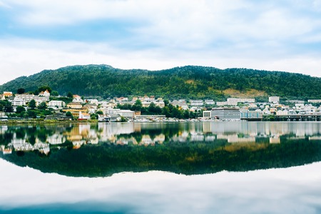 Cityscape of Bergen in Norway. Architecture Background.の写真素材