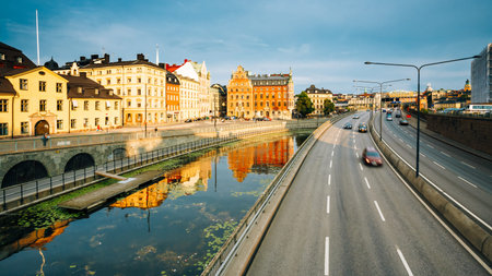 Embankment In Stockholm At Summer Sunny Day, Sweden