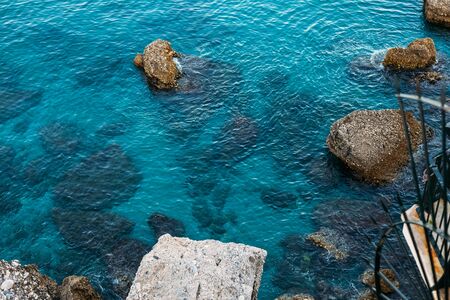Coast near resort town of Nerja in Spain. View from Balcon de Europaの写真素材