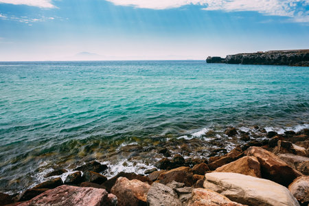 Coast near resort town of Tarifa, Andalusia, Spainの写真素材