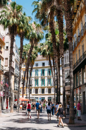 Malaga, Spain - June 22, 2015: People walk through the streets of Malagaのeditorial素材