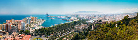 Panorama cityscape aerial view of Malaga, Spain.の写真素材