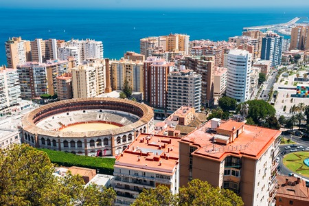 18th Century Plaza de Toros de Ronda bullring in Malaga, Spain. La Malagueta is the bullring Malaga, Spainの写真素材
