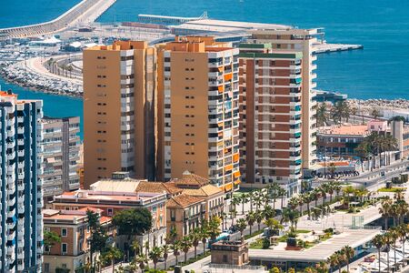 Multi-storey residential house in Malaga, Spain. Aerial viewの写真素材