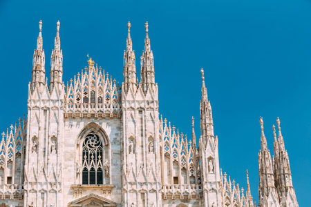 Milan Cathedral or Duomo di Milano is the cathedral church. famous landmark of Milan, Italy