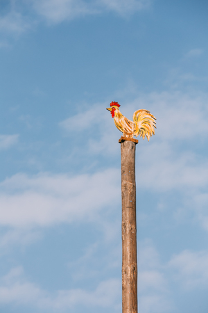 Festive Wooden Pole On Which People Climb Maslenitsa. Slavic Celebration Shrovetide Is Traditional Holiday Dedicated To Approach Of Spring In Russia, Belarus, Ukraine And Others Slavic Countries.の写真素材