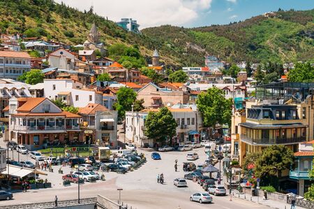 Tbilisi, Georgia - May 19, 2016: Scenic View Of Tbilisi Old Town, Georgia. Historic Districtのeditorial素材