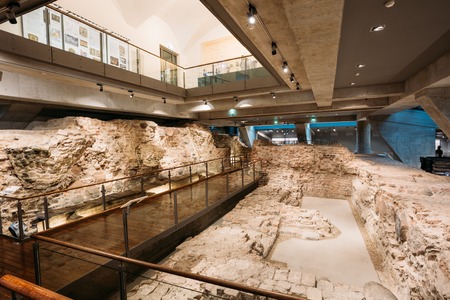 Vilnius, Lithuania  - July 9, 2016: Exhibition Hall Of Medieval Ruins Of Palace Of The Grand Dukes Of Lithuania, National Museum.のeditorial素材