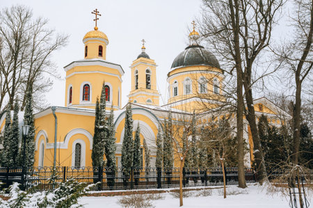 Peter and Paul Cathedral in Gomel, Belarus. Winter season