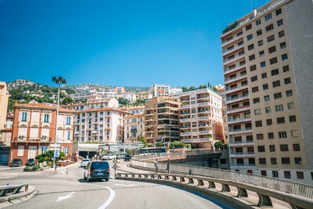 Monte-Carlo, Monaco - June 28, 2015: Traffic on streets of Monaco, Monte Carlo.のeditorial素材