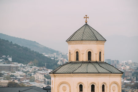 Exterior Of The Holy Trinity Cathedral of Tbilisi, Georgia. Sameba is the main cathedral of the...