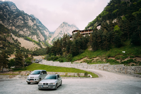 Georgia. Building Of Darialiy Monastery residence in Darial Gorgeのeditorial素材