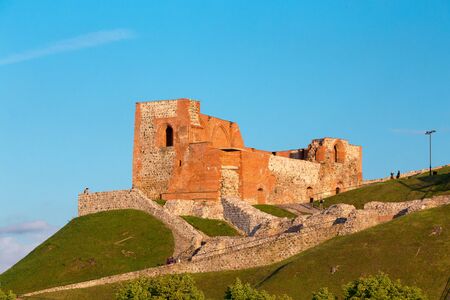 Vilnius Lithuania. Remains Of Ancient Fortress Of Upper Castle On Gediminas Hill,の写真素材