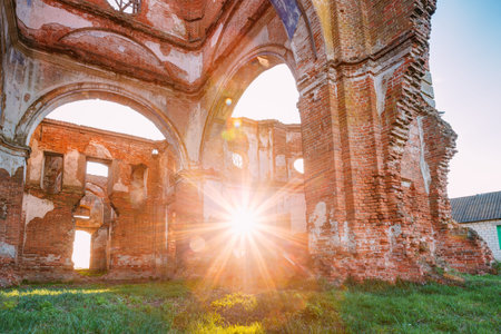 Old Ruined Orthodox Church Of The St. Nicholas In Village Leninoの写真素材