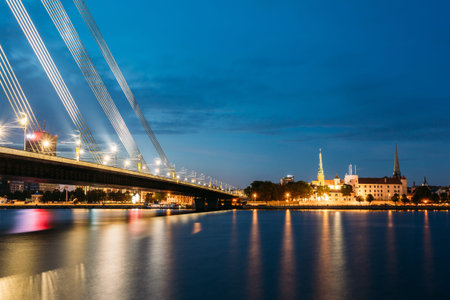 Vansu Bridge In Riga, Latvia. Shroud Bridge. Cable-Stayed Bridge