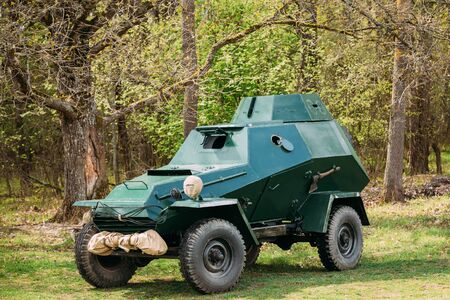 Russian Armoured Soviet Car BA-64 Of World War II In Forestの写真素材