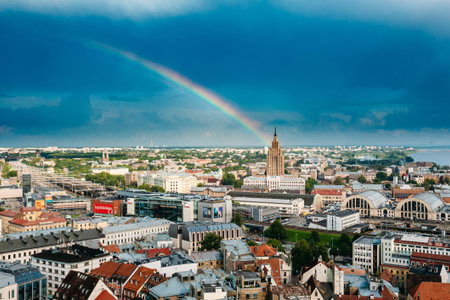 Riga, Latvia. Building of Latvian Academy of Sciences, built on