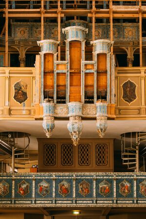 Riga, Latvia. Old Organ In The Riga Dom Dome Cathedral Churchのeditorial素材