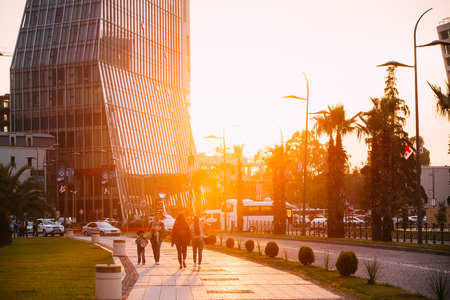 Batumi, Adjara, Georgia. People walking on Gogebashvili street nのeditorial素材