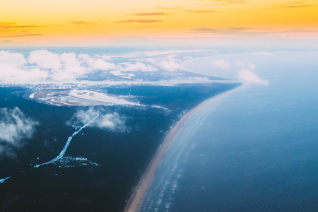 Western Dvina Flows Into Baltic Sea. River Divides Northern Andの写真素材