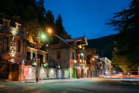 Borjomi, Samtskhe-Javakheti, Georgia. Two-storey House In 9th April Streetのeditorial素材