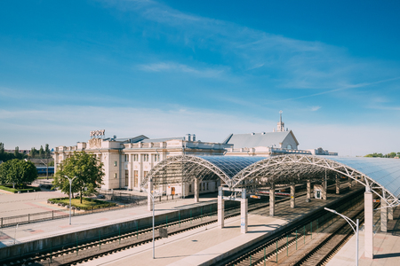 Brest, Belarus. Platforms Of Brest Railway Station, Brest Centralのeditorial素材