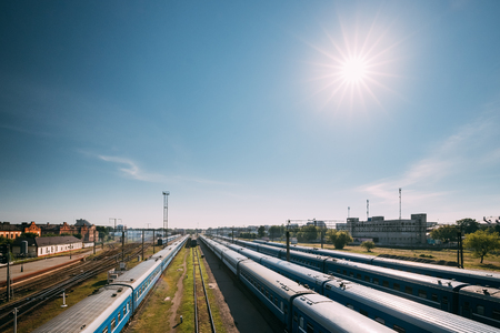 Brest, Belarus. Rows Of Older Railway Carriages On Brest Railwayの写真素材
