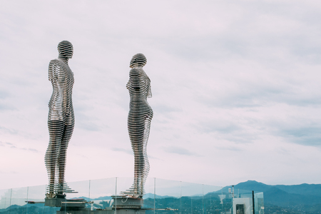 Batumi, Adjara, Georgia. Moving metal sculpture created by Georgiaのeditorial素材