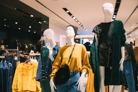 Mannequins Dressed In Female Woman Casual Clothes In Store Of Sh